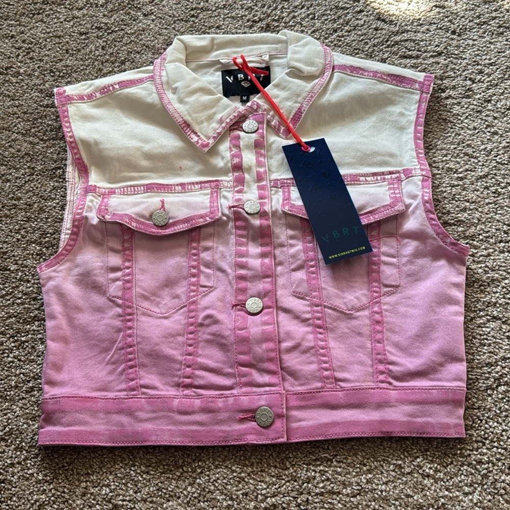 VIBRANT Denim Pink Vest - Picture 4 of 5